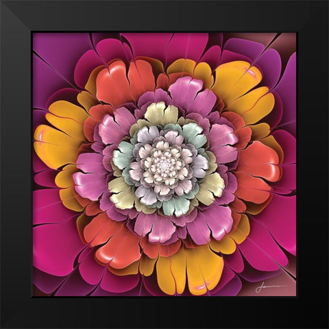 Fractal Blooms II Black Modern Wood Framed Art Print by Burghardt, James
