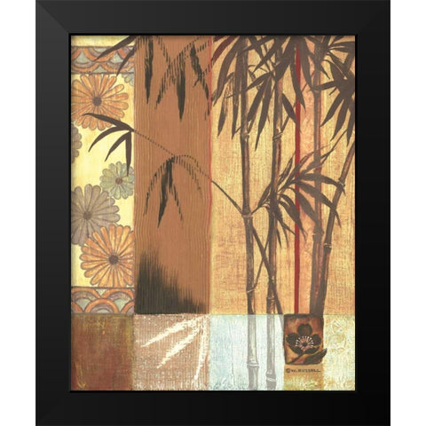 Asian Bamboo Black Modern Wood Framed Art Print by Russell, Wendy