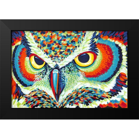 Bright Eyes Black Modern Wood Framed Art Print by Vitaletti, Carolee