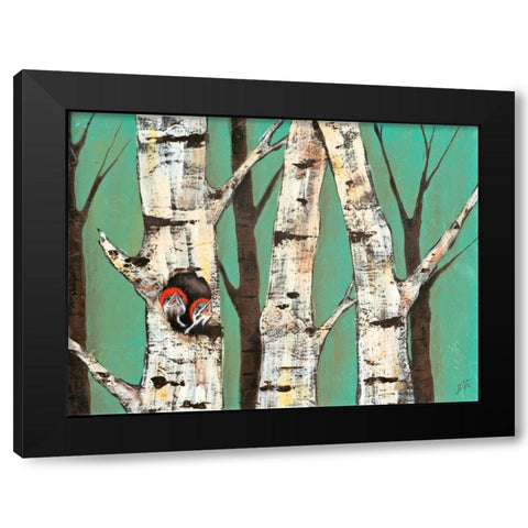 Birch Grove on Teal I Black Modern Wood Framed Art Print with Double Matting by Reynolds, Jade