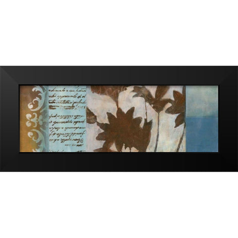 Flower Filigree Panorama II Black Modern Wood Framed Art Print by Green-Aldridge, W.