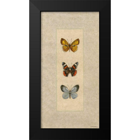 Butterfly Trio II Black Modern Wood Framed Art Print by Russell, Wendy