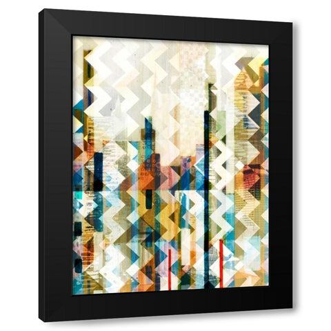 Urban Chevron I Black Modern Wood Framed Art Print with Double Matting by Vision Studio