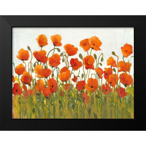 Rows of Poppies I Black Modern Wood Framed Art Print by OToole, Tim