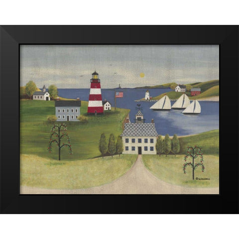 Sea to Shining Sea Black Modern Wood Framed Art Print by Russell, Wendy