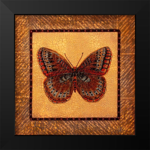 Crackled Butterfly - Fritillary Black Modern Wood Framed Art Print by Russell, Wendy