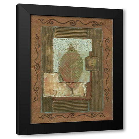 Leaf Quartet I Black Modern Wood Framed Art Print by Russell, Wendy