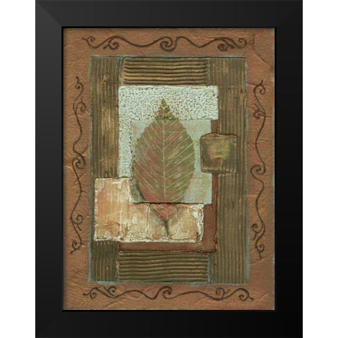 Leaf Quartet I Black Modern Wood Framed Art Print by Russell, Wendy