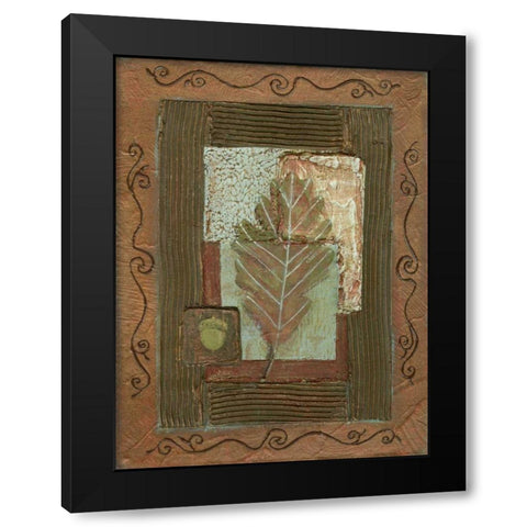 Leaf Quartet IV Black Modern Wood Framed Art Print by Russell, Wendy