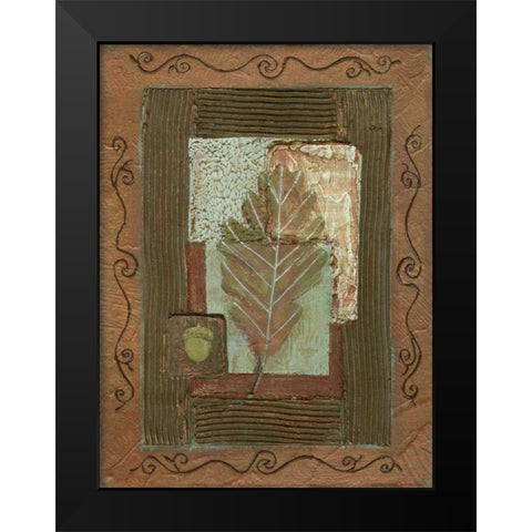 Leaf Quartet IV Black Modern Wood Framed Art Print by Russell, Wendy