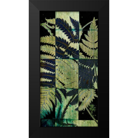 Midnight Ferns I Black Modern Wood Framed Art Print by Vision Studio