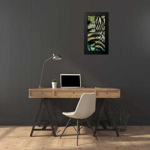Midnight Ferns II Black Modern Wood Framed Art Print by Vision Studio