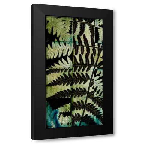 Midnight Ferns II Black Modern Wood Framed Art Print with Double Matting by Vision Studio