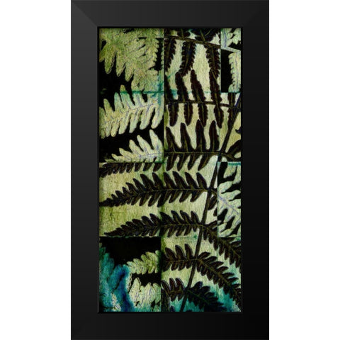 Midnight Ferns II Black Modern Wood Framed Art Print by Vision Studio