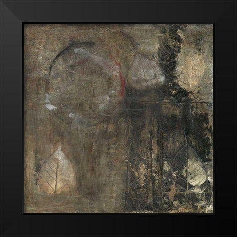 Neutral Leaves II Black Modern Wood Framed Art Print by Ray, Elena