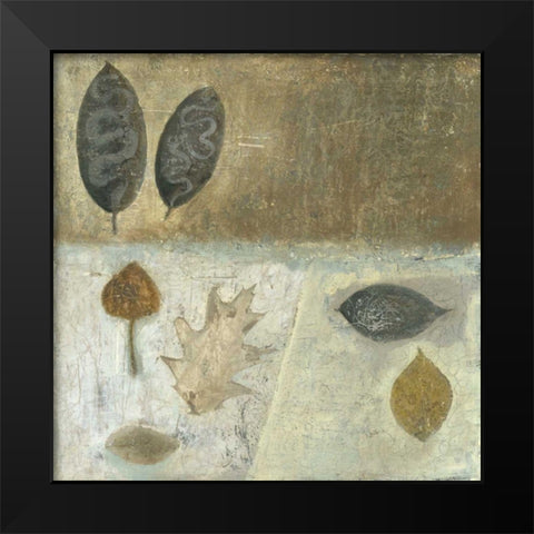 Neutral Leaves III Black Modern Wood Framed Art Print by Ray, Elena