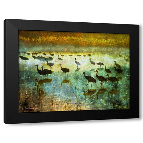 Cranes in Mist I Black Modern Wood Framed Art Print by Vest, Chris