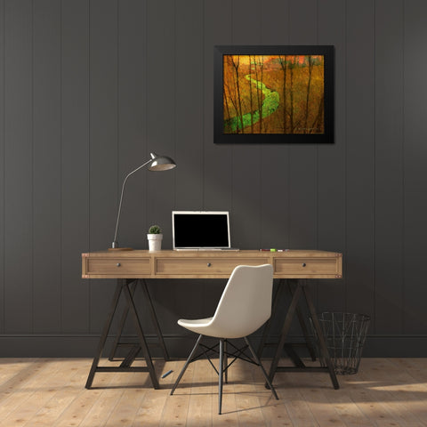 Woodblock Stream I Black Modern Wood Framed Art Print by Vest, Chris