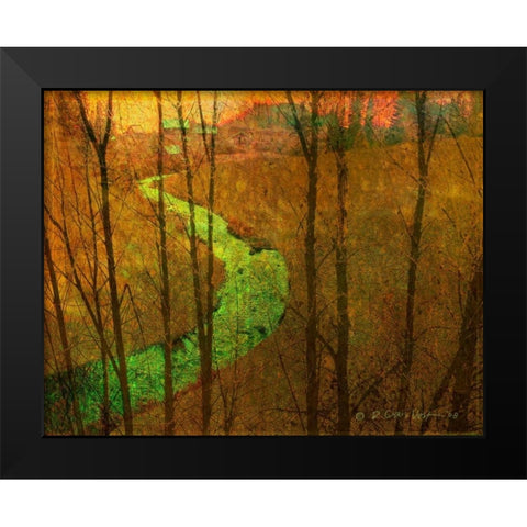Woodblock Stream I Black Modern Wood Framed Art Print by Vest, Chris