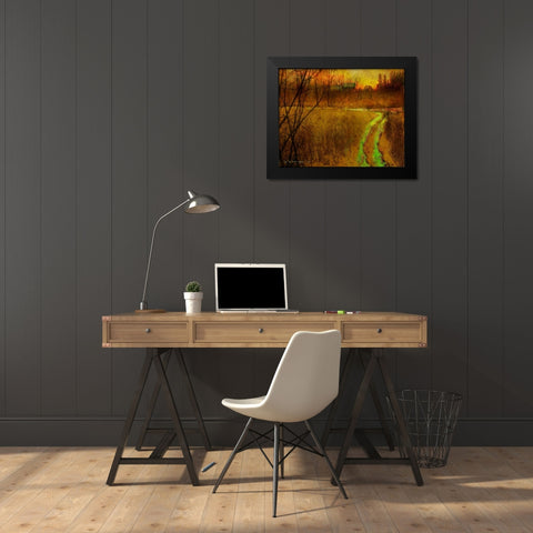 Woodblock Stream II Black Modern Wood Framed Art Print by Vest, Chris