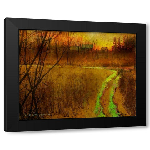 Woodblock Stream II Black Modern Wood Framed Art Print by Vest, Chris