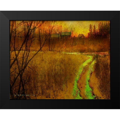 Woodblock Stream II Black Modern Wood Framed Art Print by Vest, Chris