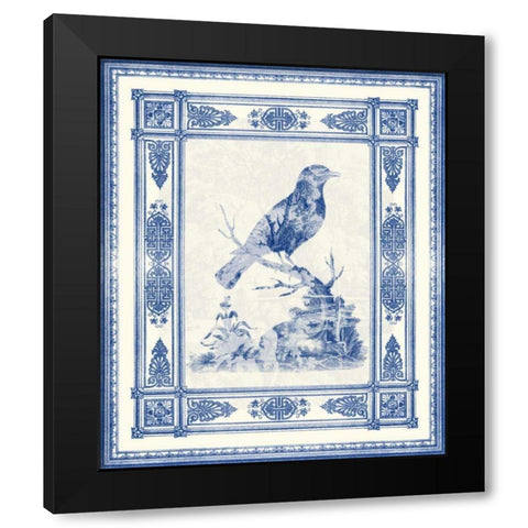 Toile de Jouy I Black Modern Wood Framed Art Print by Vision Studio