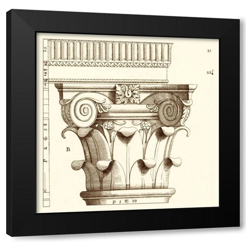 Corinthian Detail I Black Modern Wood Framed Art Print by Vision Studio