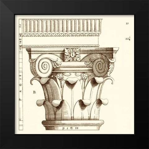 Corinthian Detail I Black Modern Wood Framed Art Print by Vision Studio