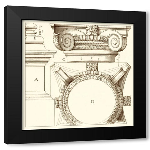 Corinthian Detail IV Black Modern Wood Framed Art Print by Vision Studio