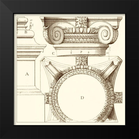 Corinthian Detail IV Black Modern Wood Framed Art Print by Vision Studio