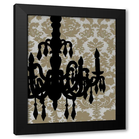 Chandelier Silhouette II Black Modern Wood Framed Art Print with Double Matting by Harper, Ethan