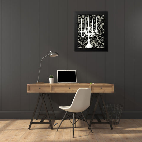Patterned Candelabra II Black Modern Wood Framed Art Print by Harper, Ethan