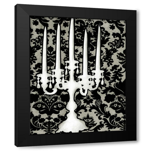 Patterned Candelabra II Black Modern Wood Framed Art Print by Harper, Ethan