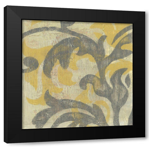 Decorative Twill I Black Modern Wood Framed Art Print with Double Matting by Goldberger, Jennifer