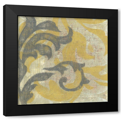 Decorative Twill II Black Modern Wood Framed Art Print with Double Matting by Goldberger, Jennifer