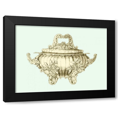 Celadon Porcelain II Black Modern Wood Framed Art Print with Double Matting by Vision Studio