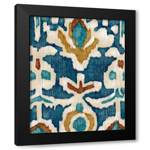 Ocean Ikat I Black Modern Wood Framed Art Print by Zarris, Chariklia