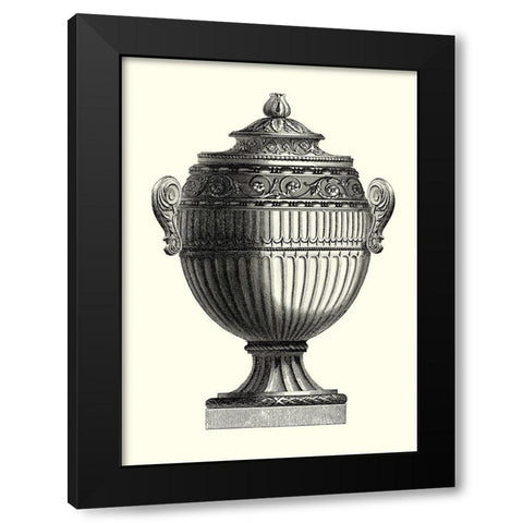 Mini BW Empire Urn II - ZHC Black Modern Wood Framed Art Print with Double Matting by Vision Studio