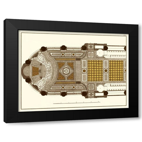 French Marquetry I Black Modern Wood Framed Art Print with Double Matting by Vision Studio