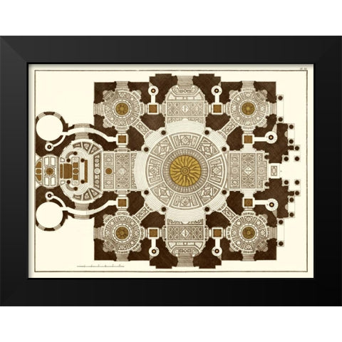 French Marquetry III Black Modern Wood Framed Art Print by Vision Studio