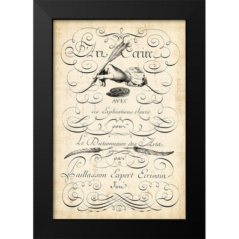 The Art of Penmanship Black Modern Wood Framed Art Print by Vision Studio