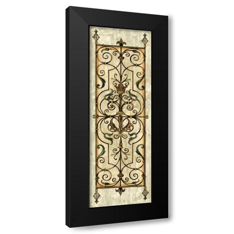 Crackled Verdigris Panel I Black Modern Wood Framed Art Print with Double Matting by Vision Studio
