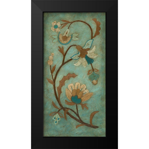 Embroidery Panel I Black Modern Wood Framed Art Print by Meagher, Megan