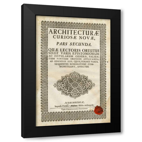 Embossed Bookplate Black Modern Wood Framed Art Print with Double Matting by Vision Studio