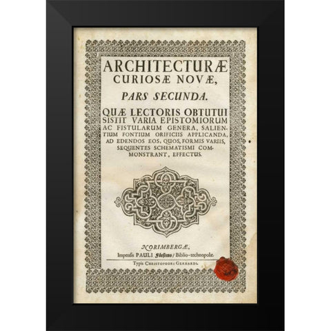 Embossed Bookplate Black Modern Wood Framed Art Print by Vision Studio