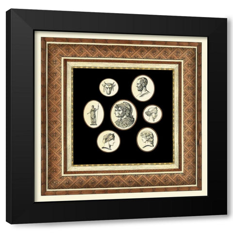 Classic Cameos II Black Modern Wood Framed Art Print by Vision Studio