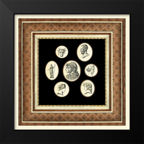 Classic Cameos II Black Modern Wood Framed Art Print by Vision Studio