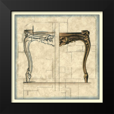 Furniture Sketch I Black Modern Wood Framed Art Print by Vision Studio