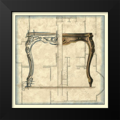Furniture Sketch II Black Modern Wood Framed Art Print by Vision Studio